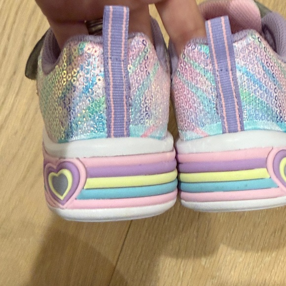 NWT Skechers Girls Heart Light Slip on Sneakers - Pink and Silver size 12.5 - Picture 4 of 8